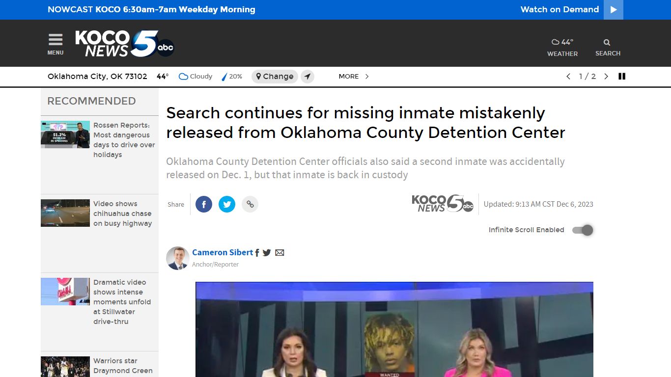 Oklahoma County jail mistakenly releases wrong inmate - KOCO 5 News